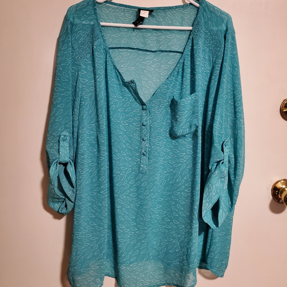 Aqua Torrid Blouse Size 3